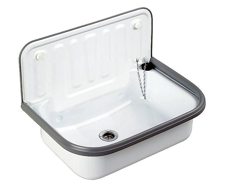 Tuganna Waschbecken Weiß A2, Stahl Ausgussbecken emailliert weiß 51x33x37cm günstig online kaufen