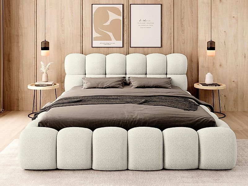 thematys Polsterbett mit Bettkasten, Stauraumbett, Bouclé günstig online kaufen
