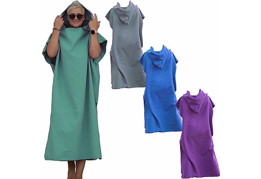 HEKERS Badeponcho Surfponcho aus Mikrofaser Badeponcho Umziehhilfe Strand U günstig online kaufen