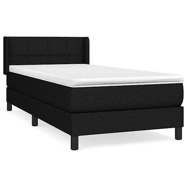 vidaXL Boxspringbett, Boxbett mit Matratze Schwarz 90x190 cm Stoff günstig online kaufen