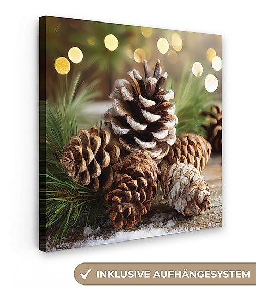 OneMillionCanvasses® Leinwandbild Tannenzapfen - Weihnachtsstimmung - Braun günstig online kaufen