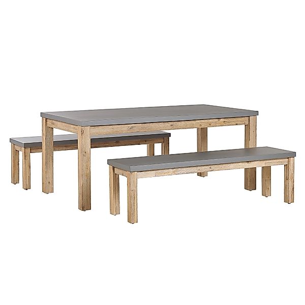 Beliani Gartentisch Set OSTUNI Grau 90x180x75 günstig online kaufen
