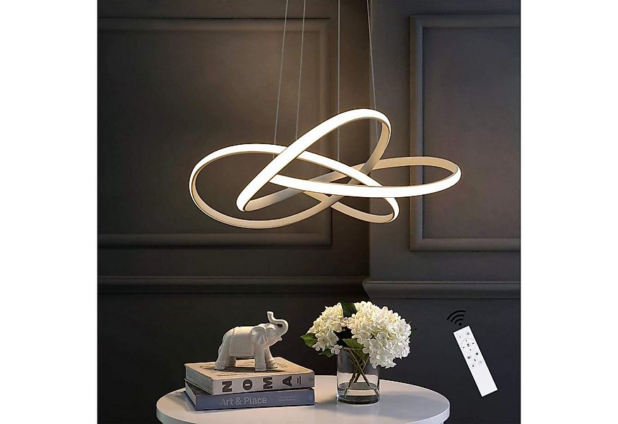 Nettlife LED Kronleuchter Pendelleuchte in Weiß 62/68W Ringe, Höhenverstell günstig online kaufen