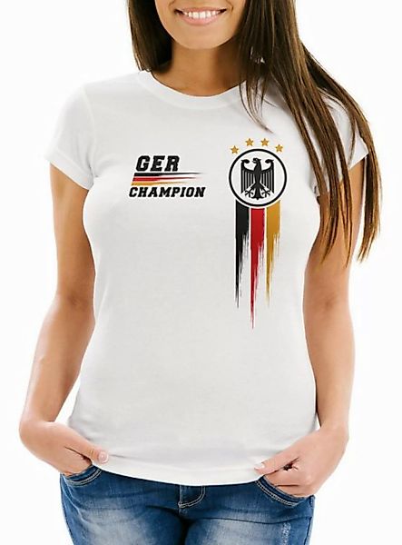 MoonWorks Print-Shirt EM Shirt Damen Deutschland Fußball Fanshirt Champion günstig online kaufen