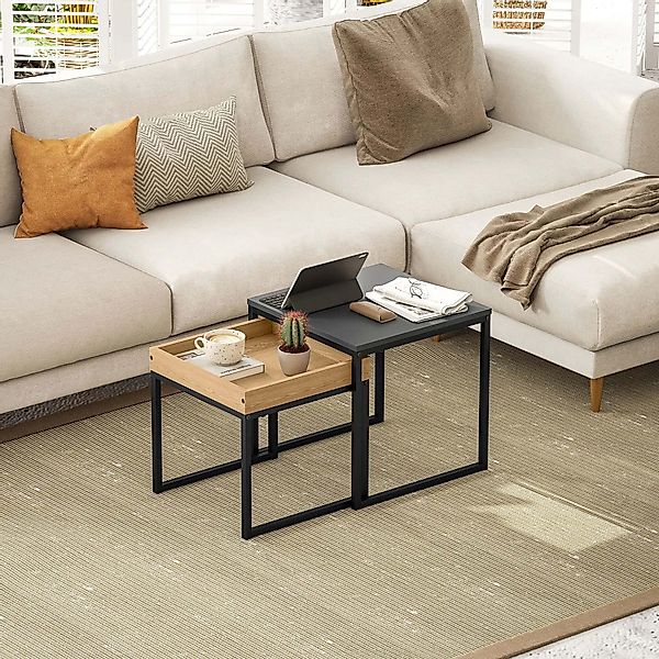 BlingBin Couchtisch 2er-Set Sofatisch Eckiger Beistelltisch, günstig online kaufen