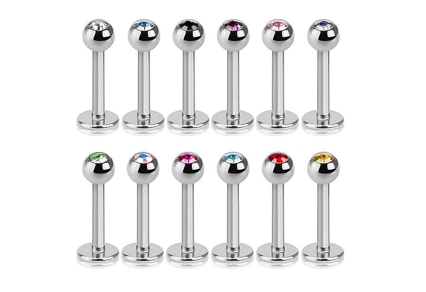 viva-adorno Piercing-Set Labret Piercing Stecker Lippenpiercing Zirkonia (S günstig online kaufen
