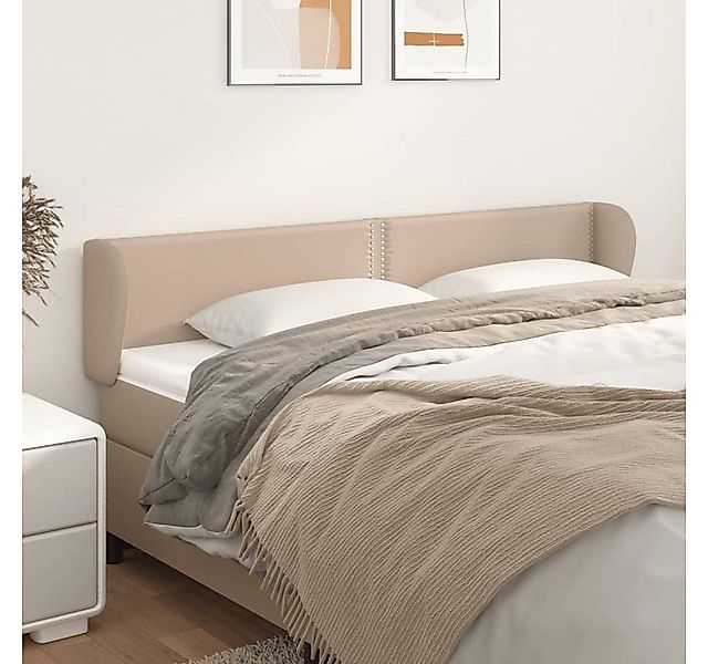 vidaXL Bett, Kopfteil mit Ohren Cappuccino-Braun 203x23x78/88 cm Kunstleder günstig online kaufen