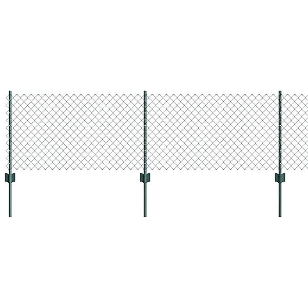 vidaXL Zaun mit Pfosten Grün 0,6 x 10 m Stahl und PVC 3336230 günstig online kaufen