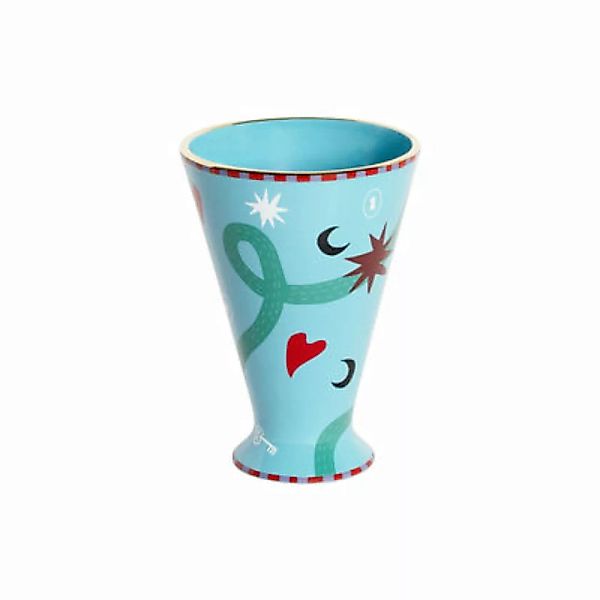 Vase Star keramik blau / Ø 14 x H 20 cm - Bitossi Home - Blau günstig online kaufen