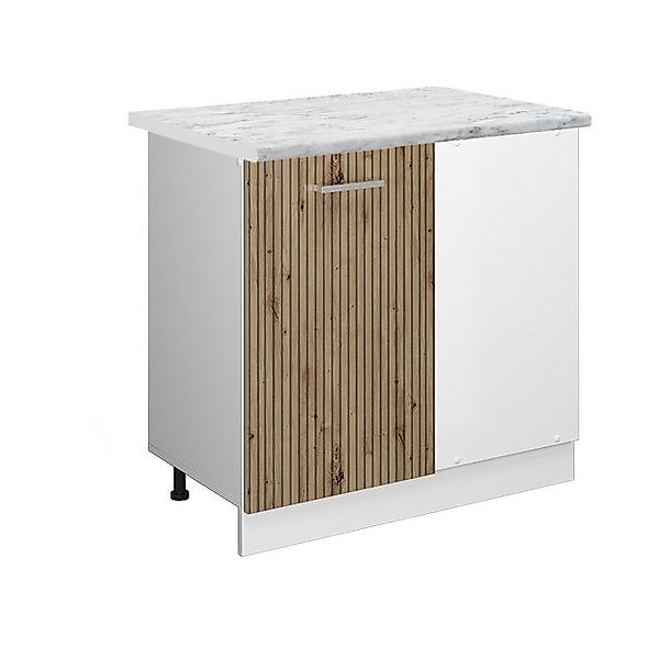 Vicco Eckunterschrank R-Line, Artisan-Eiche/Weiß, 86 cm, AP Marmor günstig online kaufen