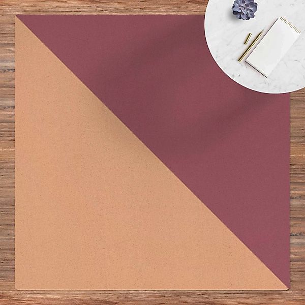 Kork-Teppich Einfaches Mauvefarbenes Dreieck günstig online kaufen