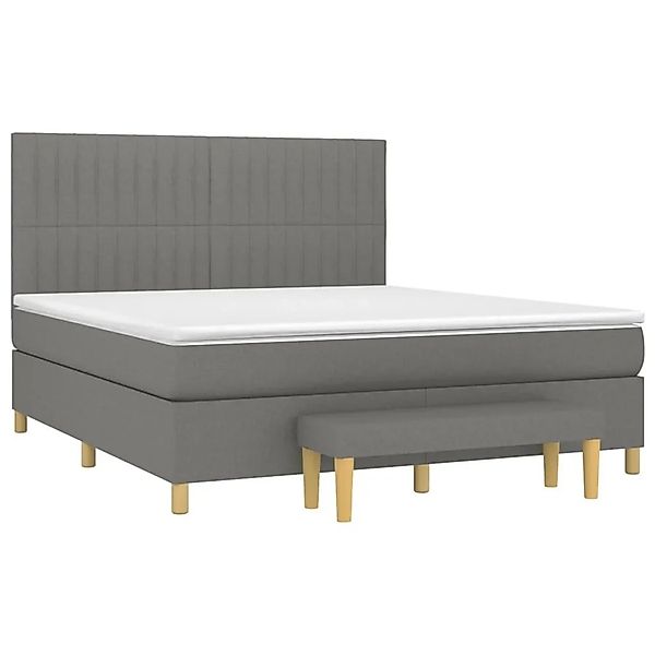 vidaXL Boxspringbett mit Matratze Dunkelgrau 180x200 cm Stoff 3137334 günstig online kaufen