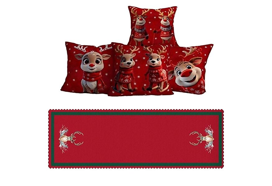 inovesis Kissenbezüge Hochwertige Weihnachts-Kissenbezüge mit Tisch Runner günstig online kaufen