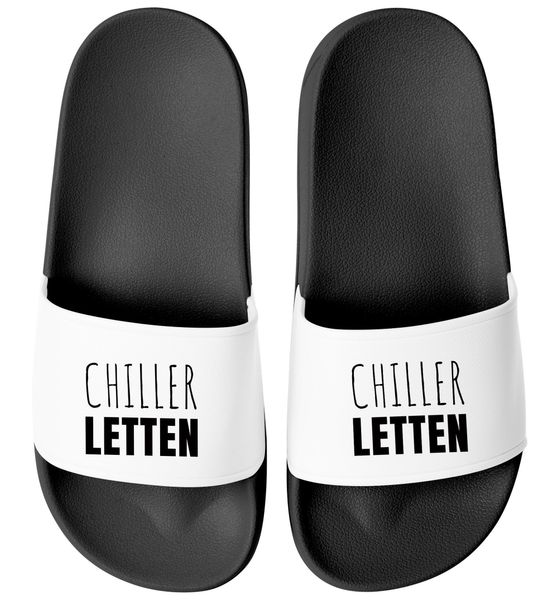 MoonWorks Badeschlappen Chiller-Lettem Badelatschen Unisex Spruch günstig online kaufen