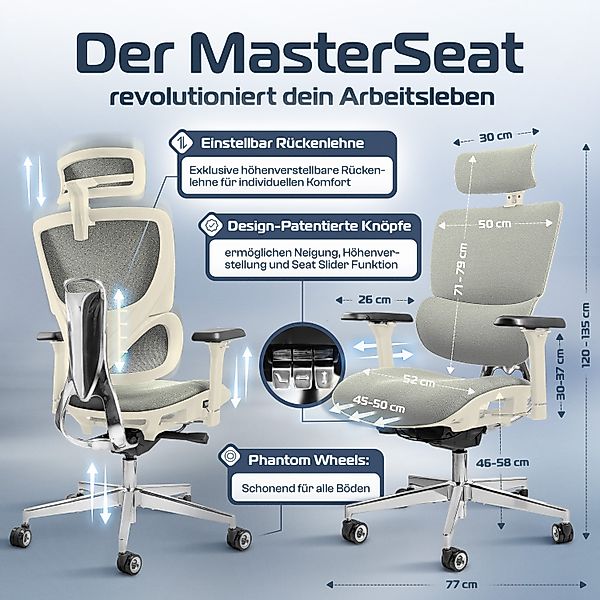 CLOUVOU Bürostuhl ergonomisch, Schreibtischstuhl bis 150 günstig online kaufen