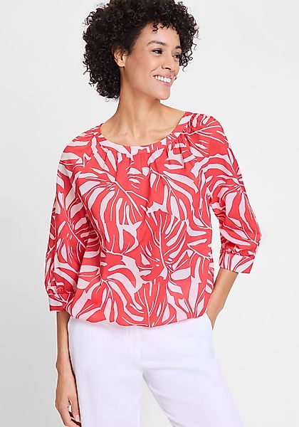 Olsen Schluppenbluse (1-tlg) mit Allover-Blätterprint günstig online kaufen