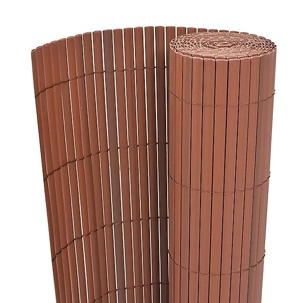 vidaXL Gartenzaun Doppelseitig PVC 90 x 500 cm Braun 43630 günstig online kaufen