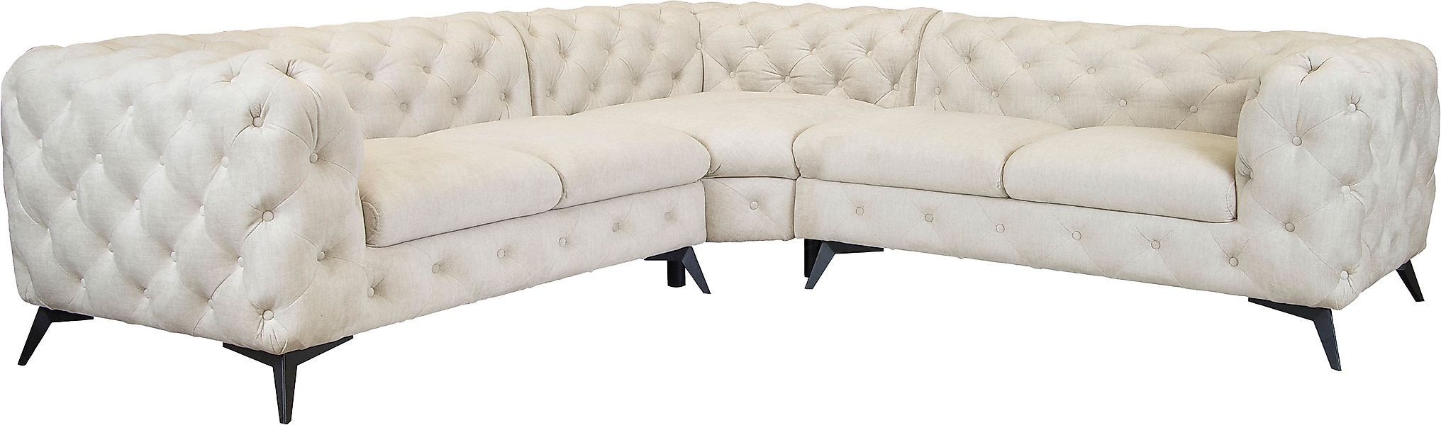 Leonique Chesterfield-Sofa "Glynis L-Form", aufwändige Knopfheftung, modern günstig online kaufen