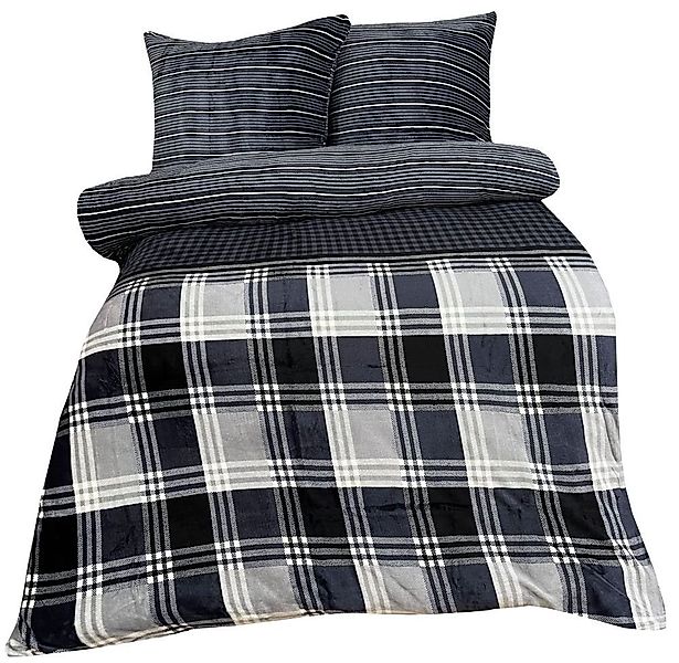 Leonado Vicenti Bettwäsche 4 tlg Winter Wende Plüsch Thermo Fleece Bettwäsc günstig online kaufen