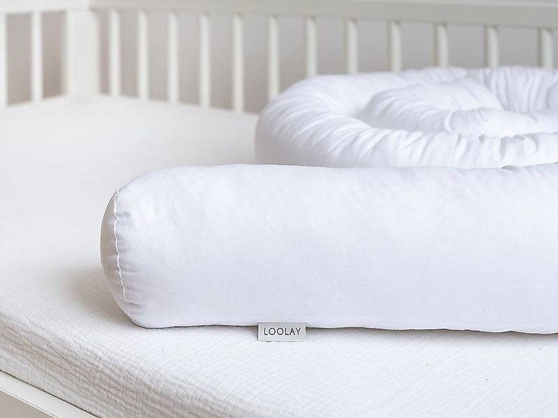 Loolay Nestchenschlange 100% WEIß Baumwolle Multifunktion PREMIUM Bettschla günstig online kaufen