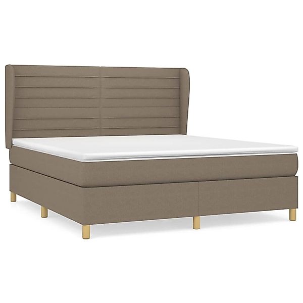 vidaXL Boxspringbett mit Matratze Taupe 160x200 cm Stoff1372641 günstig online kaufen