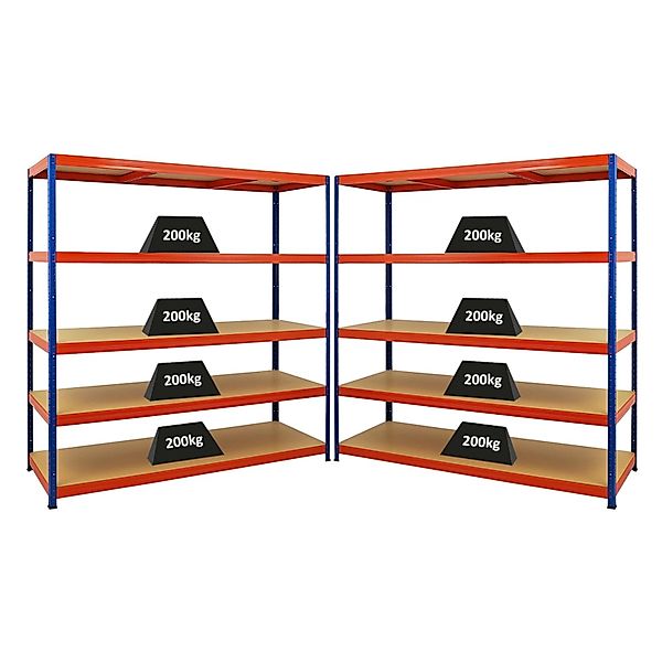 PROREGAL Mega Deal 2x Schwerlastregal Giant Elephant HxBxT 180 x 180 x 60 c günstig online kaufen