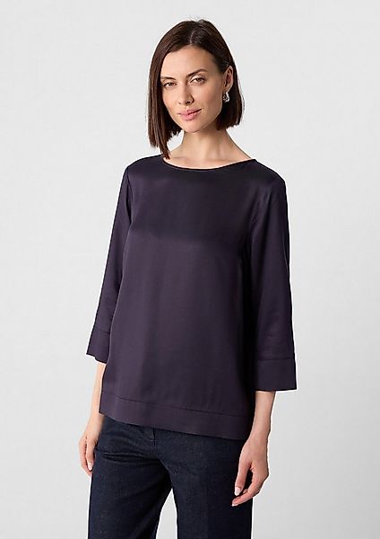 comma Kurzarmbluse Bluse Bluse aus Viskose mit 3/4-Ärmeln und Schlitzdetail günstig online kaufen