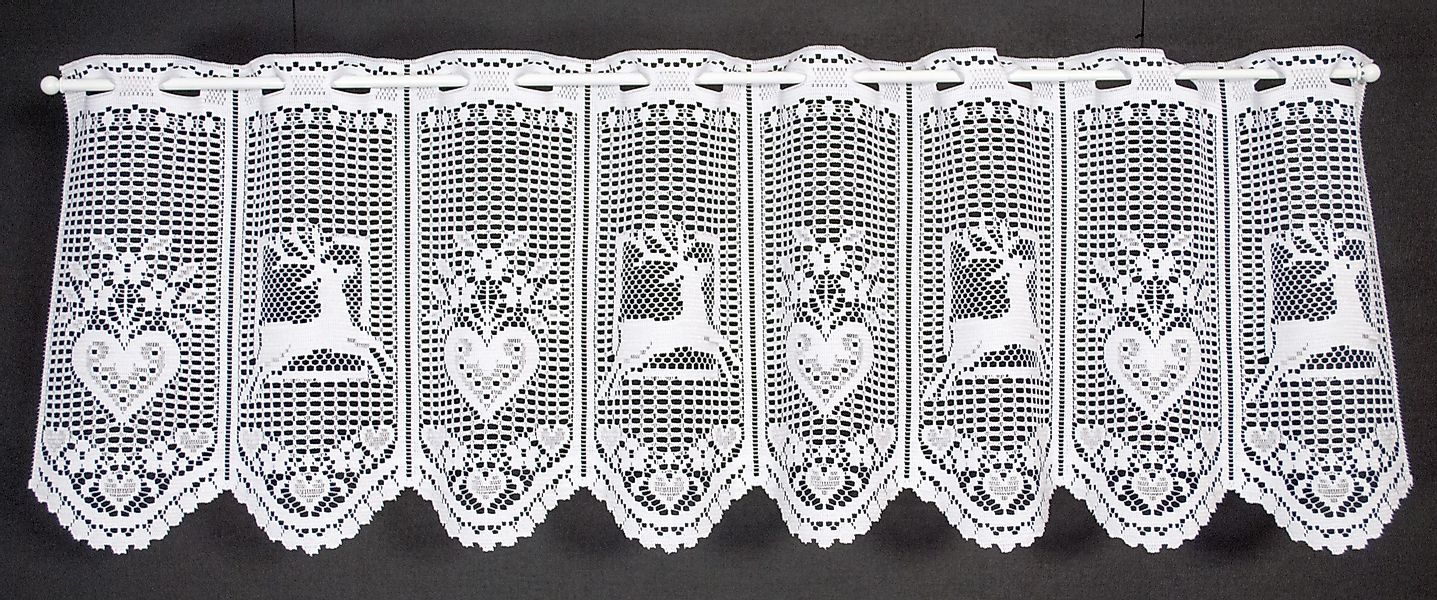 Gardinen Kranzusch Scheibengardine mit Hirsch und günstig online kaufen