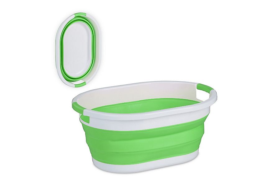 relaxdays Wäschekorb Faltbarer Wäschekorb 36 Liter (1 St), grün günstig online kaufen