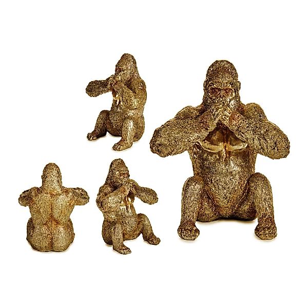 Deko-figur Gorilla Golden Harz (11 X 18 X 16,2 Cm) günstig online kaufen