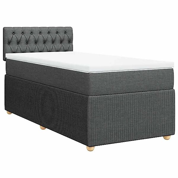 vidaXL Boxspringbett mit Matratze Dunkelgrau 80x200 cm Stoff 3289591 günstig online kaufen