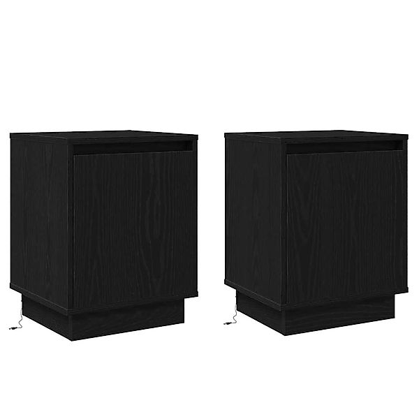 vidaXL Nachttisch mit 2 Stk Schwarz 39 x 34,5 x 50 cm Holzwerkstoff 869597 günstig online kaufen