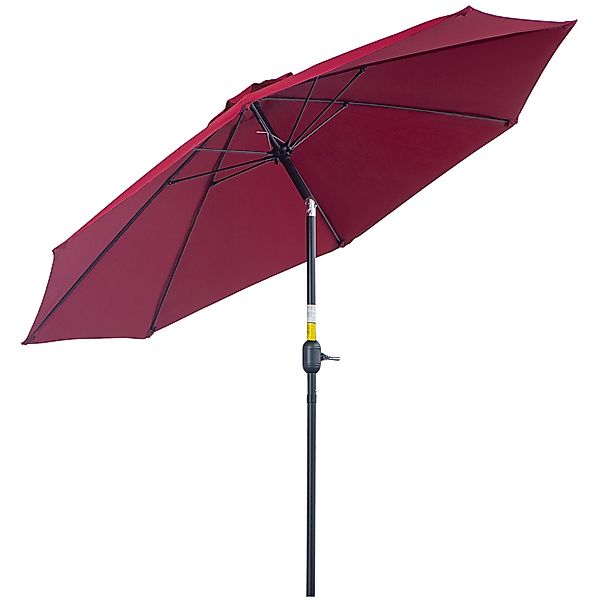 Outsunny Garten Sonnenschirm Neigbarer Aluminium Fiberglas Polyester Durchm günstig online kaufen
