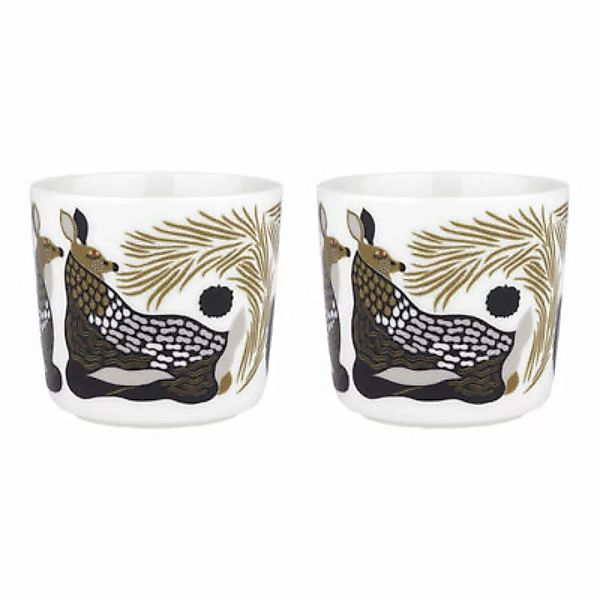 Kaffeetasse Peura keramik gold / Ohne Henkel - 2er-Set - Marimekko - Gold günstig online kaufen