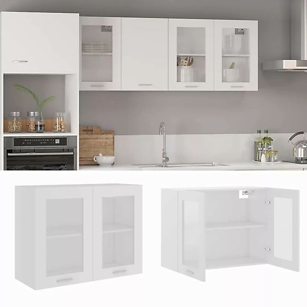 vidaXL Hängeschrank Hängeglasschrank Weiß 80x31x60 cm Spanplatte günstig online kaufen