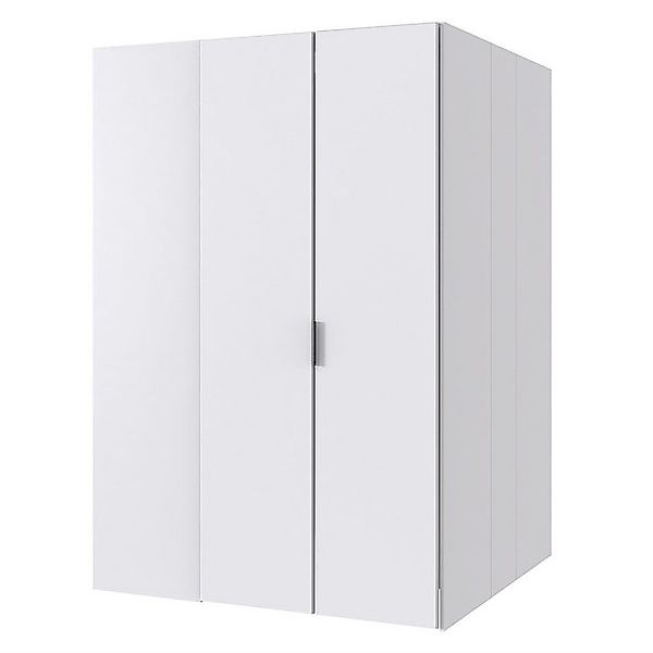 Lomadox Eckschrank NOLI-43 weiß 2-türig begehbar Spiegel 135x197x127 cm günstig online kaufen