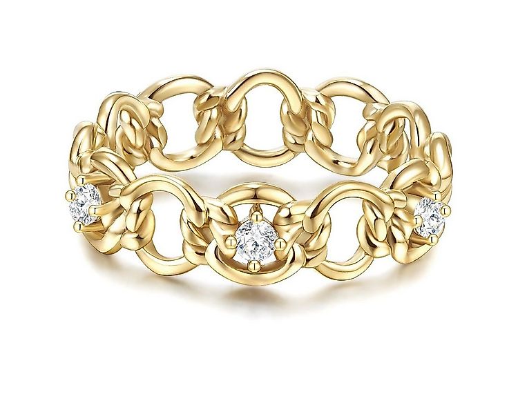 Glanzstücke München Silberring gelbgold, mit Zirkonia günstig online kaufen
