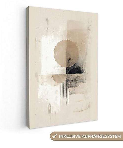 OneMillionCanvasses® Leinwandbild Kreis - Zusammensetzung - Tiefe - Beige, günstig online kaufen
