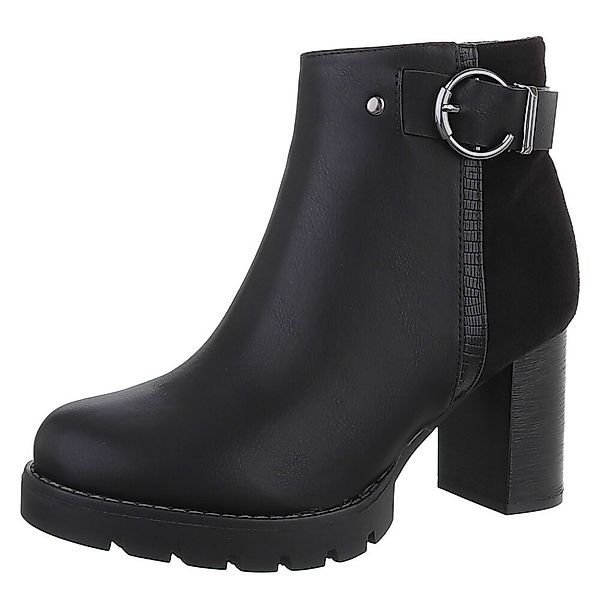 Ital-Design Damen Freizeit High-Heel-Stiefelette (87740292) Blockabsatz günstig online kaufen