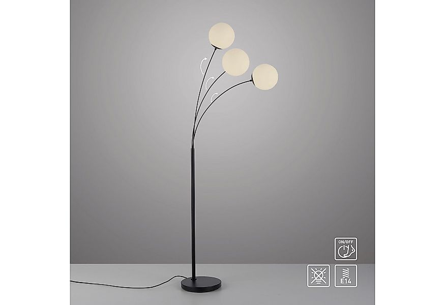 my home Stehlampe Nymölla, ohne Leuchtmittel, Stehleuchte mit großen Glasku günstig online kaufen