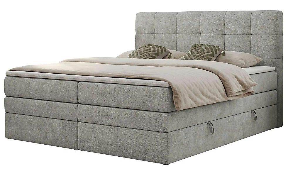 Boxspringbett mit Bettkasten Luka King ¦ grau ¦ Maße (cm): B: 180 H: 110 Be günstig online kaufen