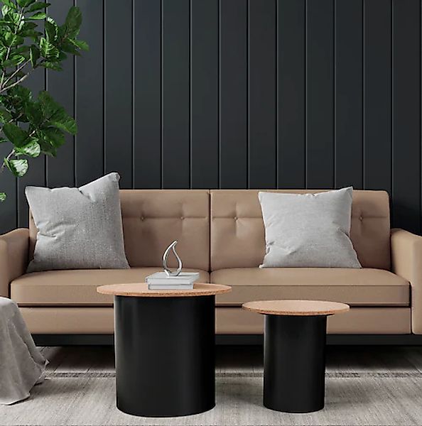 Home affaire Beistelltisch, (Set, 2 St.), Ablagefläche aus Kork günstig online kaufen