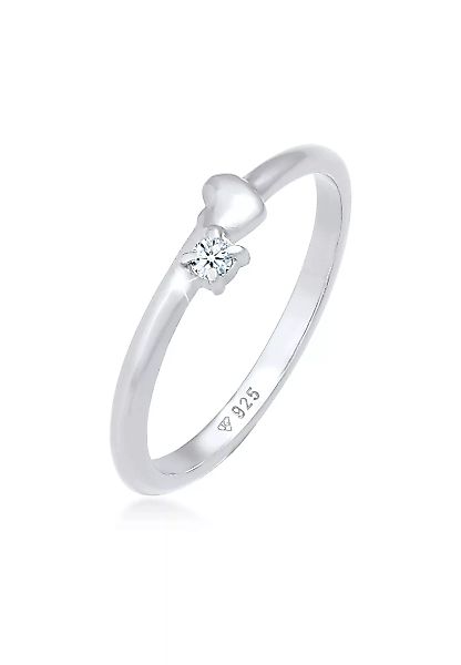 Elli DIAMONDS Diamantring "Diamant (0.03 ct.) Herz Liebe 925 Silber" günstig online kaufen