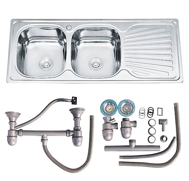 Melko Einbauspüle Edelstahlspüle Küchenspüle Einbauspüle 120CM Edelstahl, R günstig online kaufen