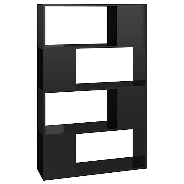 VidaXL Bücherregal Raumteiler Hochglanz-Schwarz 80x24x124,5 cm günstig online kaufen