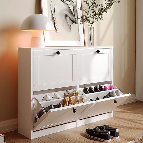 VOWNER Schuhschrank mit 4 Klappen, schmaler, günstig online kaufen