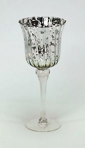 Windlicht auf Fuß 30 cm hoch Glas silber von Werner Voss günstig online kaufen