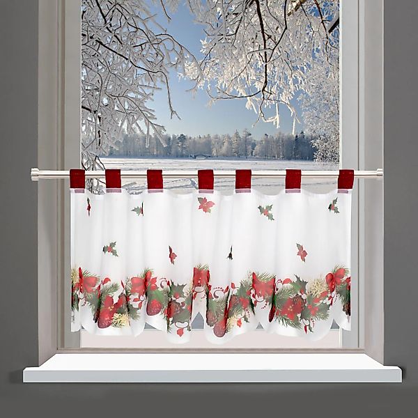 Delindo Lifestyle Gardine "Weihnachten" Schlaufen 1 tlg. mit Schlaufenaufhä günstig online kaufen