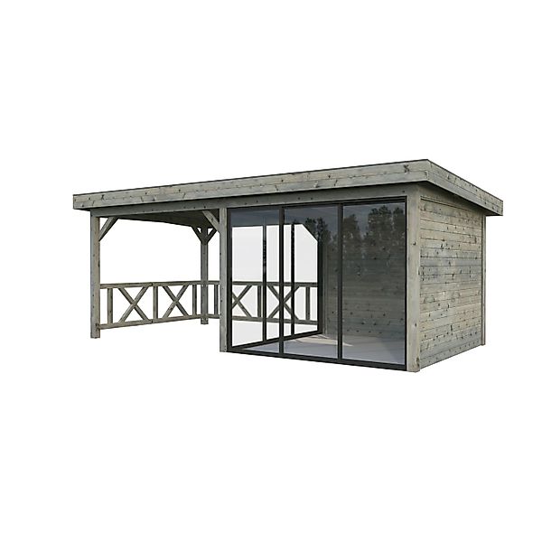 Palmako Pavillon Lenna Set 404 Slide Grau Tauchgrundiert 588 cm x 300 cm FS günstig online kaufen