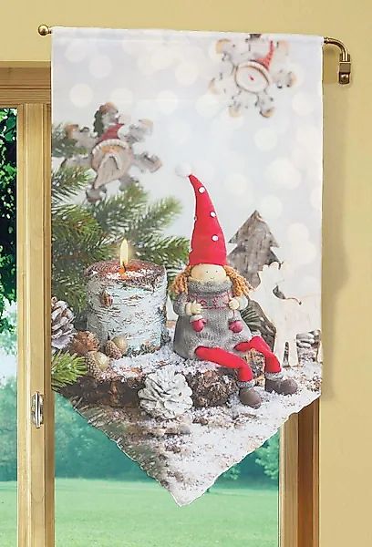 HOME WOHNIDEEN Scheibengardine »WEIHNACHTSWICHTEL«, (1 St.), HxB: 100x60 günstig online kaufen
